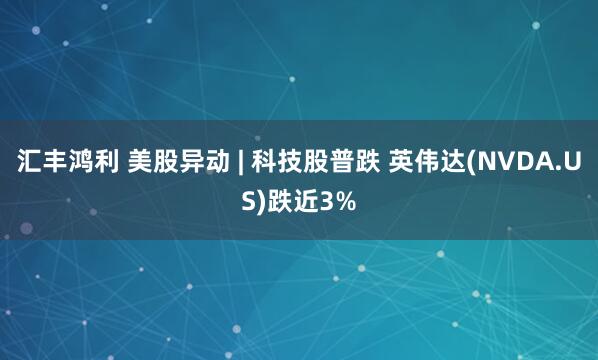 汇丰鸿利 美股异动 | 科技股普跌 英伟达(NVDA.US)跌近3%