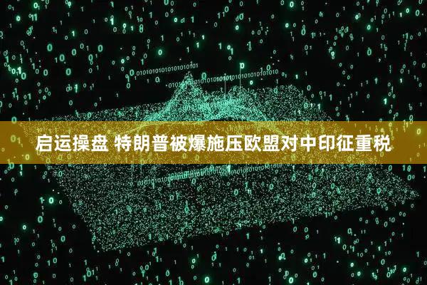 启运操盘 特朗普被爆施压欧盟对中印征重税