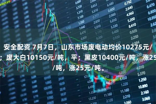安全配资 7月7日，山东市场废电动均价10275元/吨，平；废大白10150元/吨，平；黑皮10400元/吨，涨25元/吨。