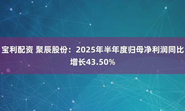 宝利配资 聚辰股份：2025年半年度归母净利润同比增长43.50%